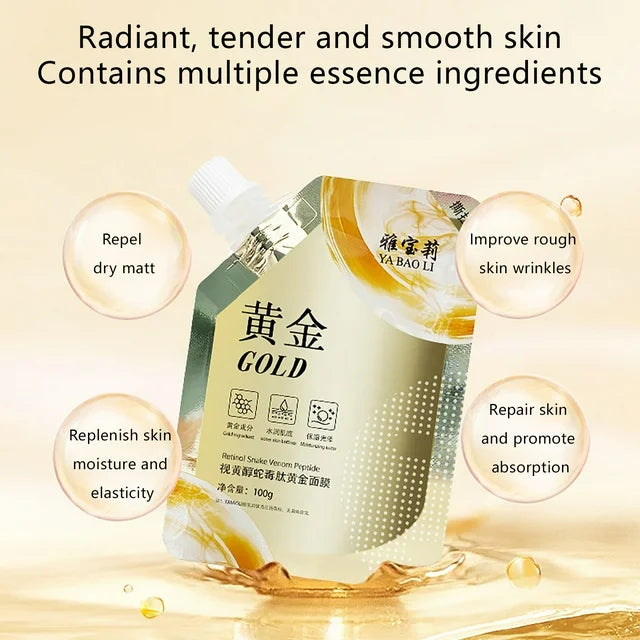 Retinol Gold Facial Mask Tear Off Mud Film Moisturizing Skin Care 100g - Eleven Express