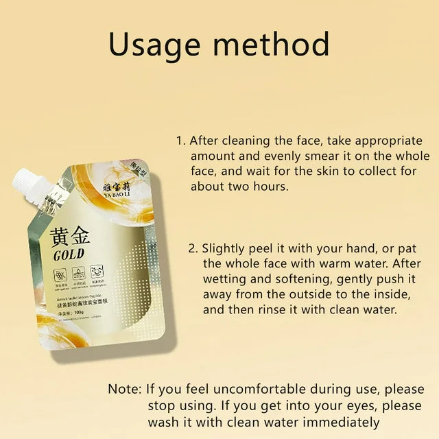 Retinol Gold Facial Mask Tear Off Mud Film Moisturizing Skin Care 100g - Eleven Express
