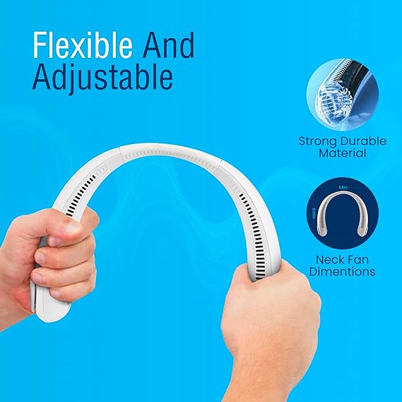 Portable Neck Fan -3 Speed Rechargeable Bladeless Neck Cooler - Eleven Express