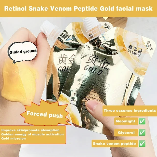 Retinol Gold Facial Mask Tear Off Mud Film Moisturizing Skin Care 100g - Eleven Express