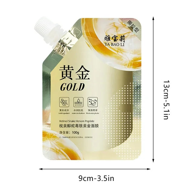 Retinol Gold Facial Mask Tear Off Mud Film Moisturizing Skin Care 100g - Eleven Express