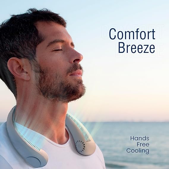 Portable Neck Fan -3 Speed Rechargeable Bladeless Neck Cooler - Eleven Express