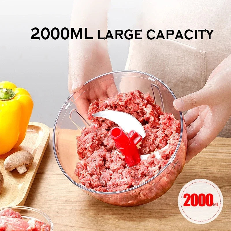 Hand Food Chopper, Vegetable Quick Chopper Manual Food Processor - Eleven Express