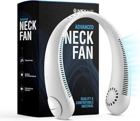 Portable Neck Fan -3 Speed Rechargeable Bladeless Neck Cooler - Eleven Express